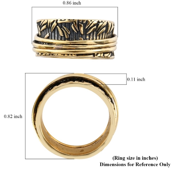 UNISEX 14K YELLOW GOLD OVER COPPER SPINNER RING - Picture 3 of 3